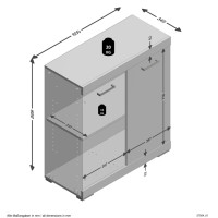 Produktbild för FMD Byrå med 2 dörrar 80x34,9x89,9 cm grå och antikstil