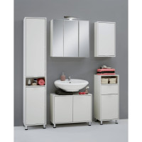 Produktbild för FMD Badrumsskåp med spegeldörrar 70x19x67,6 cm vit