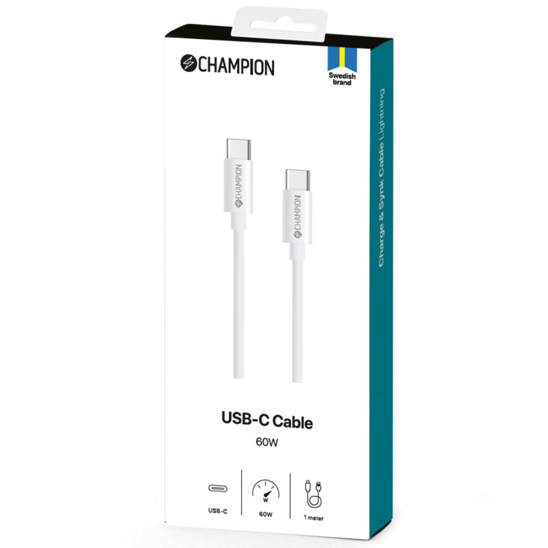 Produktbild för USB-C Kabel 60W 1m Vit