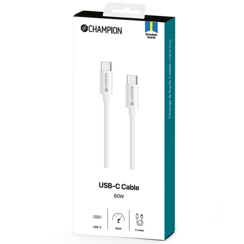 Produktbild för USB-C Kabel 60W 2m Vit