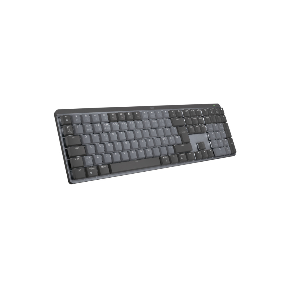 Produktbild för Logitech MX Mechanical tangentbord Trådlös RF + Bluetooth QWERTY Dansk, Finsk, Norsk, Svensk grafit, Grå