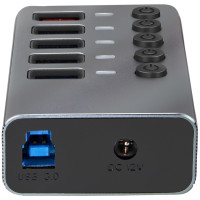 Miniatyr av produktbild för USB-hub 4+1-port med separata På/Av-knappar USB 3.2 Gen 1