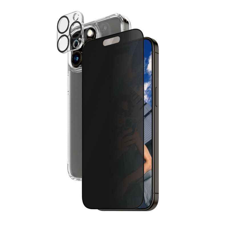 Produktbild för PanzerGlass Privacy 3-in-1-Pack iPhone 2023 6.7 Pro Max Genomskinligt skärmskydd Apple 1 styck