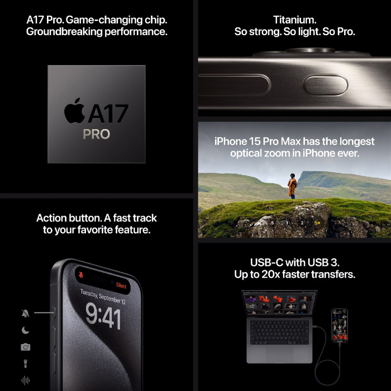 Produktbild för iPhone 15 Pro 256GB Natural Titanium