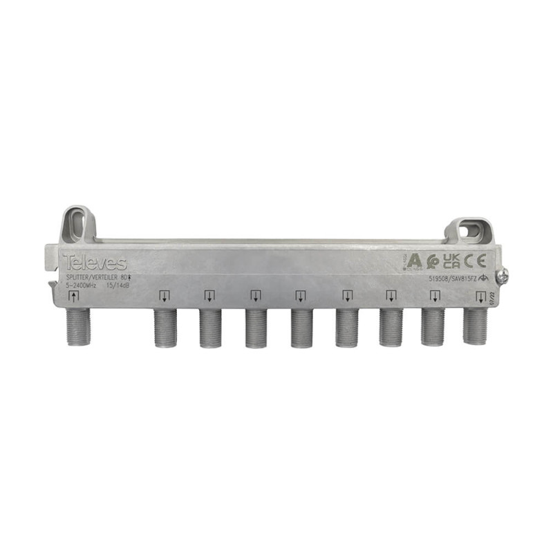 Produktbild för Splitter F-connector 8-way 5-2400 MHz