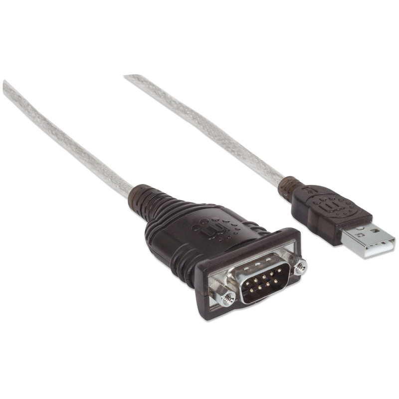 Produktbild för Manhattan 151856 seriella kablar Silver 0,45 m USB A Serial/COM/RS232/DB9