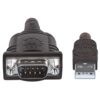 Miniatyr av produktbild för Manhattan 151856 seriella kablar Silver 0,45 m USB A Serial/COM/RS232/DB9