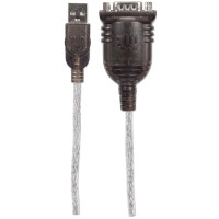 Miniatyr av produktbild för Manhattan 151856 seriella kablar Silver 0,45 m USB A Serial/COM/RS232/DB9