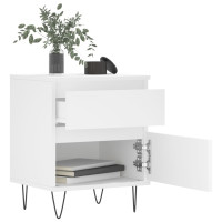 Produktbild för Sängbord vit 40x35x50 cm konstruerat trä