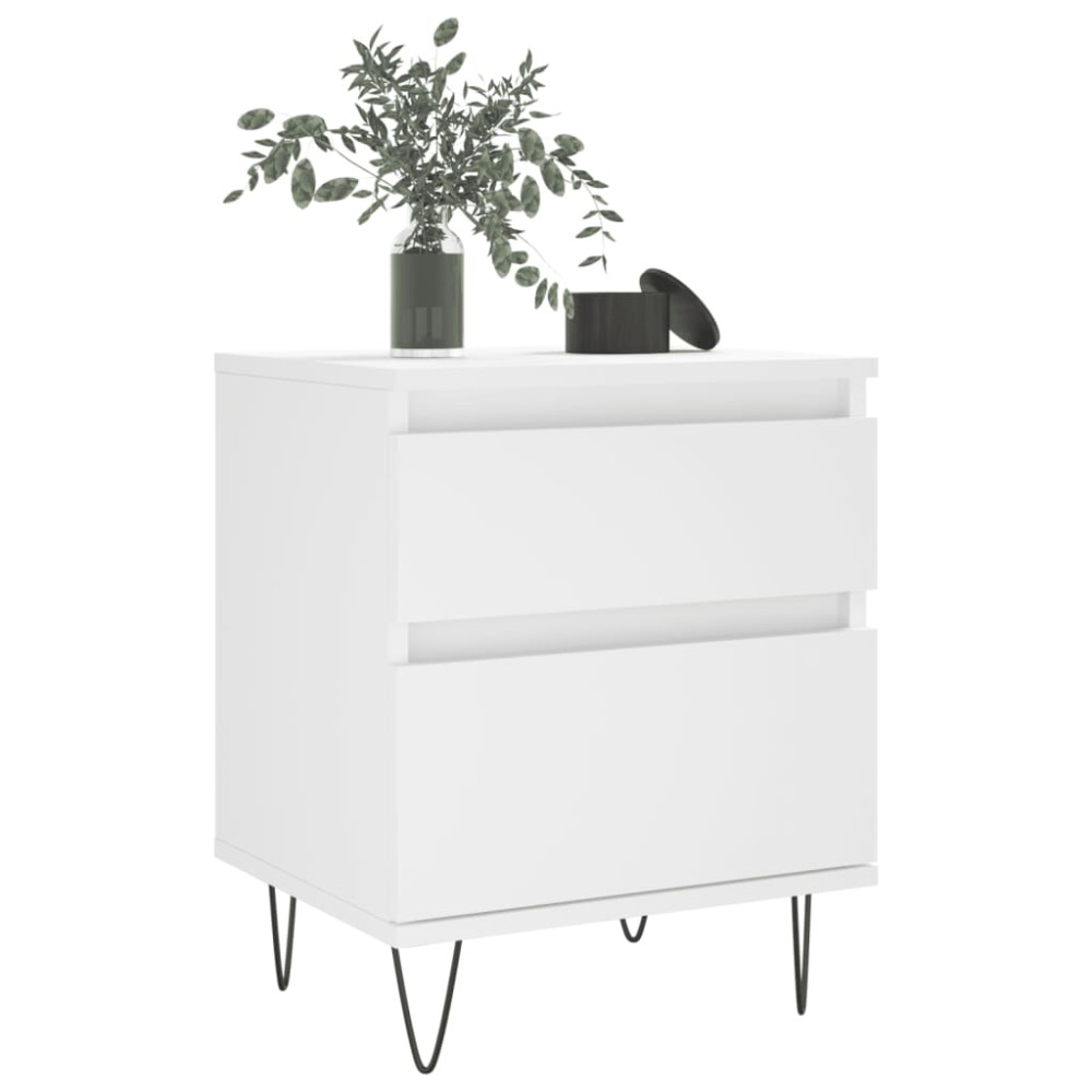Produktbild för Sängbord vit 40x35x50 cm konstruerat trä