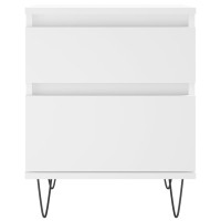 Produktbild för Sängbord vit 40x35x50 cm konstruerat trä