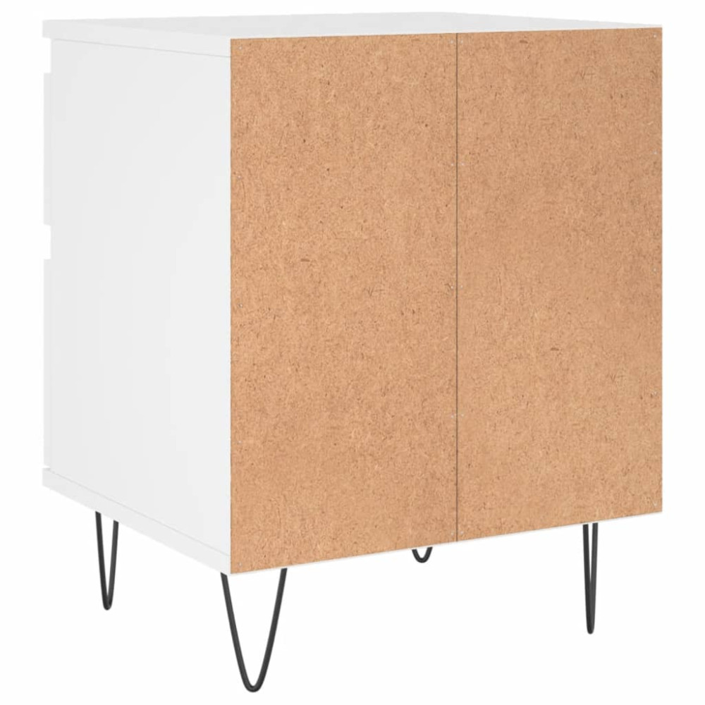 Produktbild för Sängbord vit 40x35x50 cm konstruerat trä