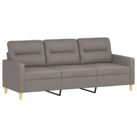 Produktbild för 3-sits soffa med prydnadskuddar taupe 180 cm tyg