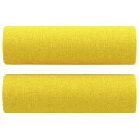 Produktbild för 3-sits soffa med prydnadskuddar ljusgul 180 cm tyg