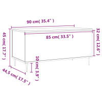 Produktbild för Soffbord vit 90x44,5x45 cm konstruerat trä