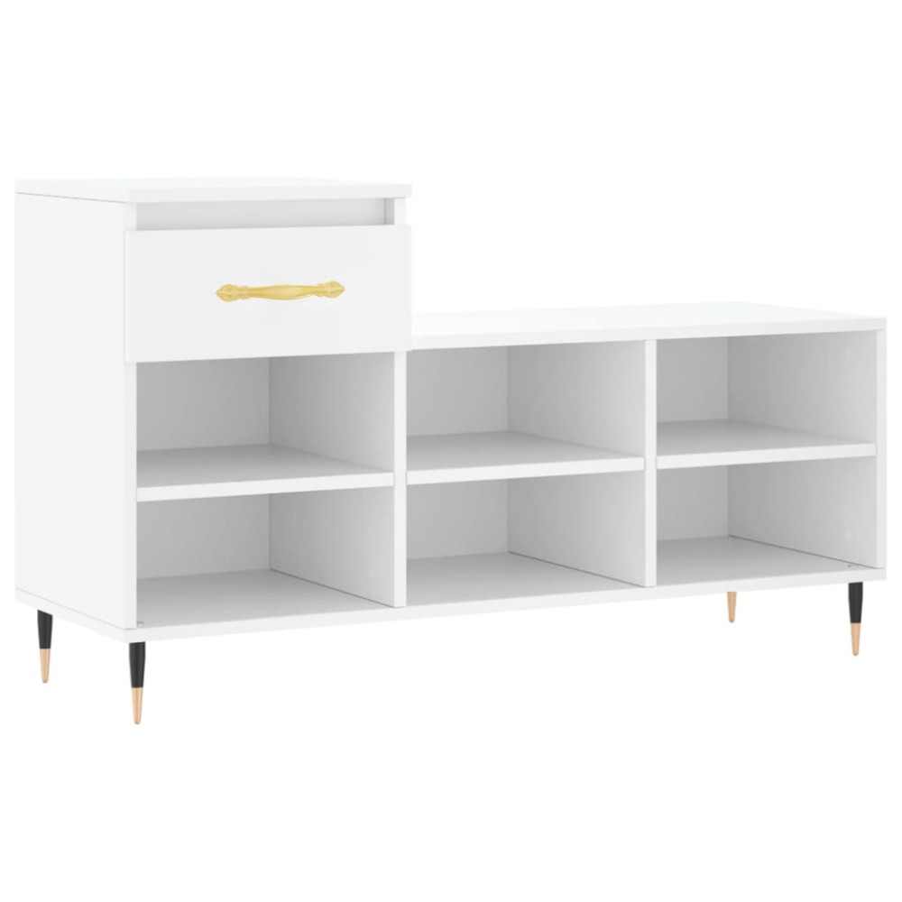 Produktbild för Skoskåp vit 102x36x60 cm konstruerat trä