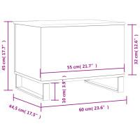 Produktbild för Soffbord sonoma-ek 60x44,5x45 cm konstruerat trä