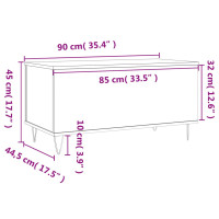 Produktbild för Soffbord svart 90x44,5x45 cm konstruerat trä