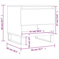 Produktbild för Soffbord sonoma-ek 50x46x50 cm konstruerat trä