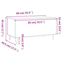 Produktbild för Soffbord betonggrå 90x44,5x45 cm konstruerat trä