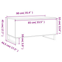 Produktbild för Soffbord svart 90x44,5x45 cm konstruerat trä