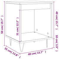 Produktbild för Sängbord 2 st vit högglans 40x35x50 cm konstruerat trä