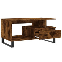 Produktbild för Soffbord rökfärgad ek 90x49x45 cm konstruerat trä