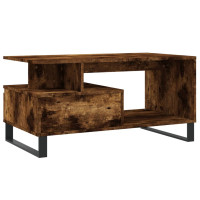 Produktbild för Soffbord rökfärgad ek 90x49x45 cm konstruerat trä