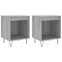 Miniatyr av produktbild för Sängbord 2 st grå sonoma 40x35x50 cm konstruerat trä