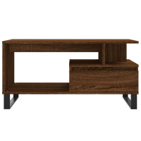 Produktbild för Soffbord brun ek 90x49x45 cm konstruerat trä