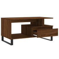 Produktbild för Soffbord brun ek 90x49x45 cm konstruerat trä
