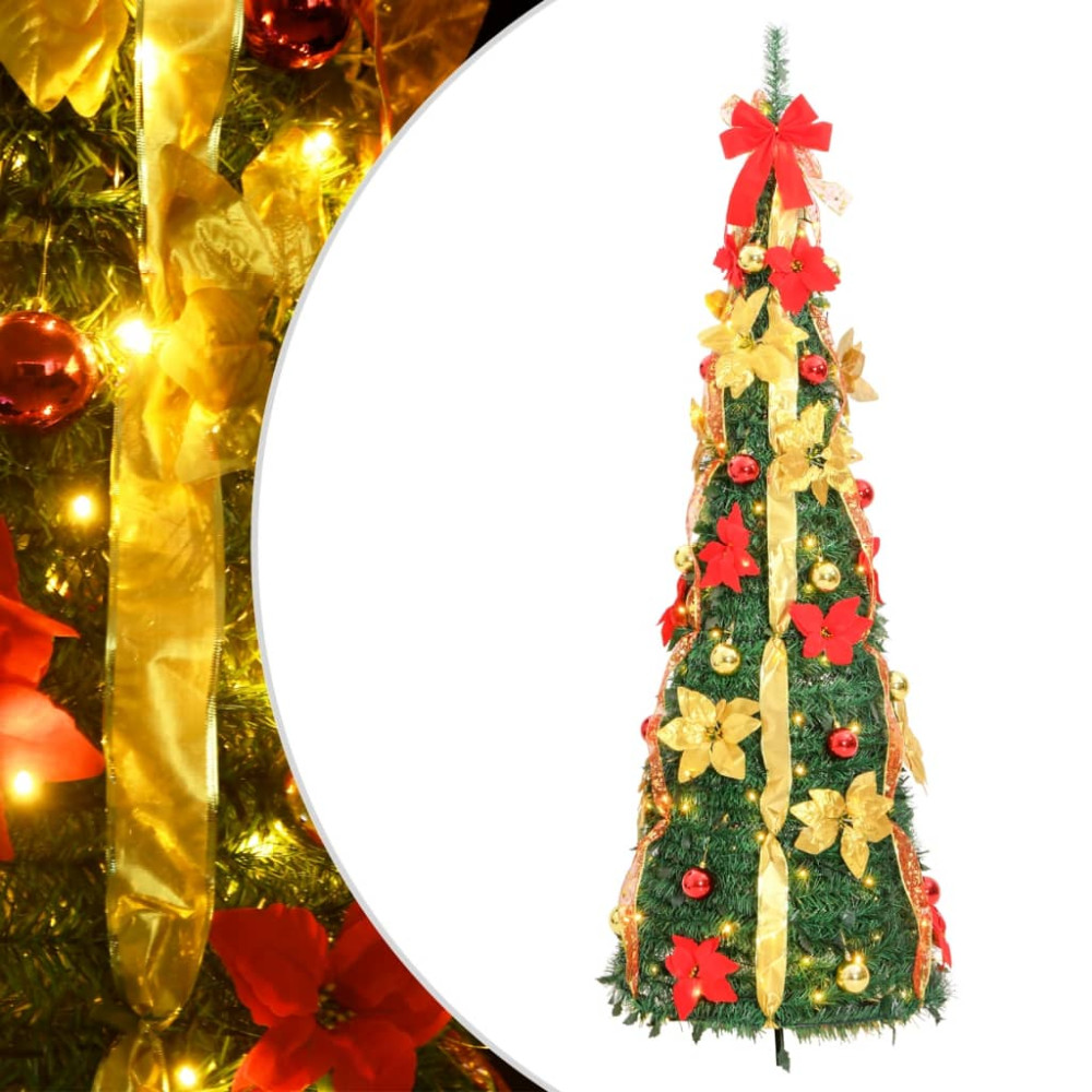 Produktbild för Plastgran pop-up 50 LED grön 120 cm