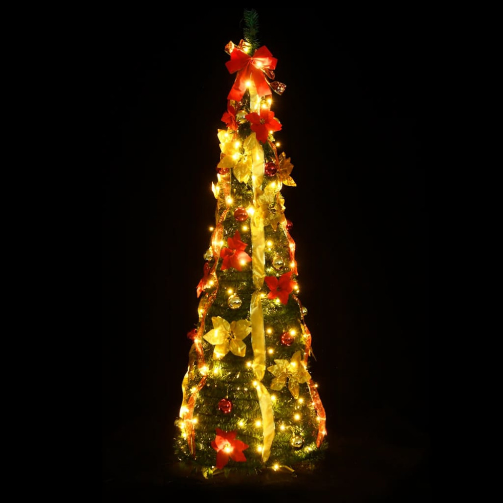Produktbild för Plastgran pop-up 200 LED grön 210 cm