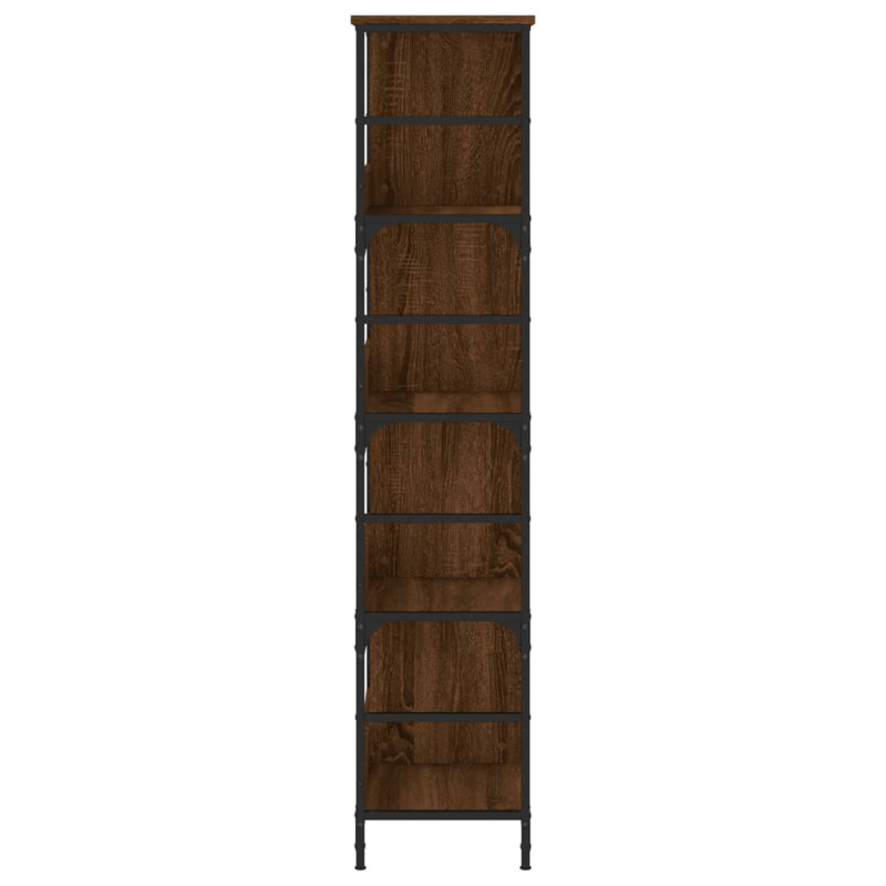 Produktbild för Bokhylla brun ek 78,5x33x153 cm konstruerat trä