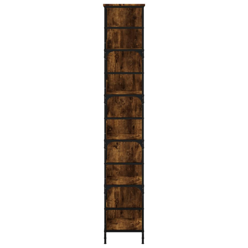 Produktbild för Bokhylla rökfärgad ek 78,5x33x188,5 cm konstruerat trä