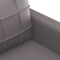 Miniatyr av produktbild för Soffgrupp med kuddar 2 delar grå konstläder