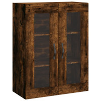 Produktbild för Väggskåp rökfärgad ek 69,5x34x90 cm konstruerat trä