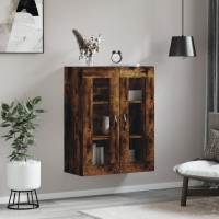 Produktbild för Väggskåp rökfärgad ek 69,5x34x90 cm konstruerat trä