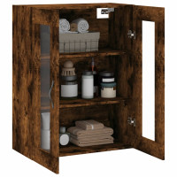 Produktbild för Väggskåp rökfärgad ek 69,5x34x90 cm konstruerat trä