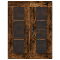 Produktbild för Väggskåp rökfärgad ek 69,5x34x90 cm konstruerat trä