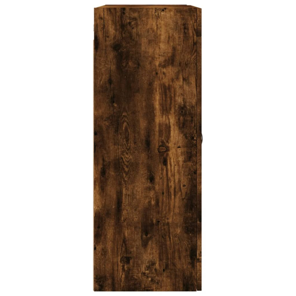 Produktbild för Väggskåp rökfärgad ek 69,5x34x90 cm konstruerat trä