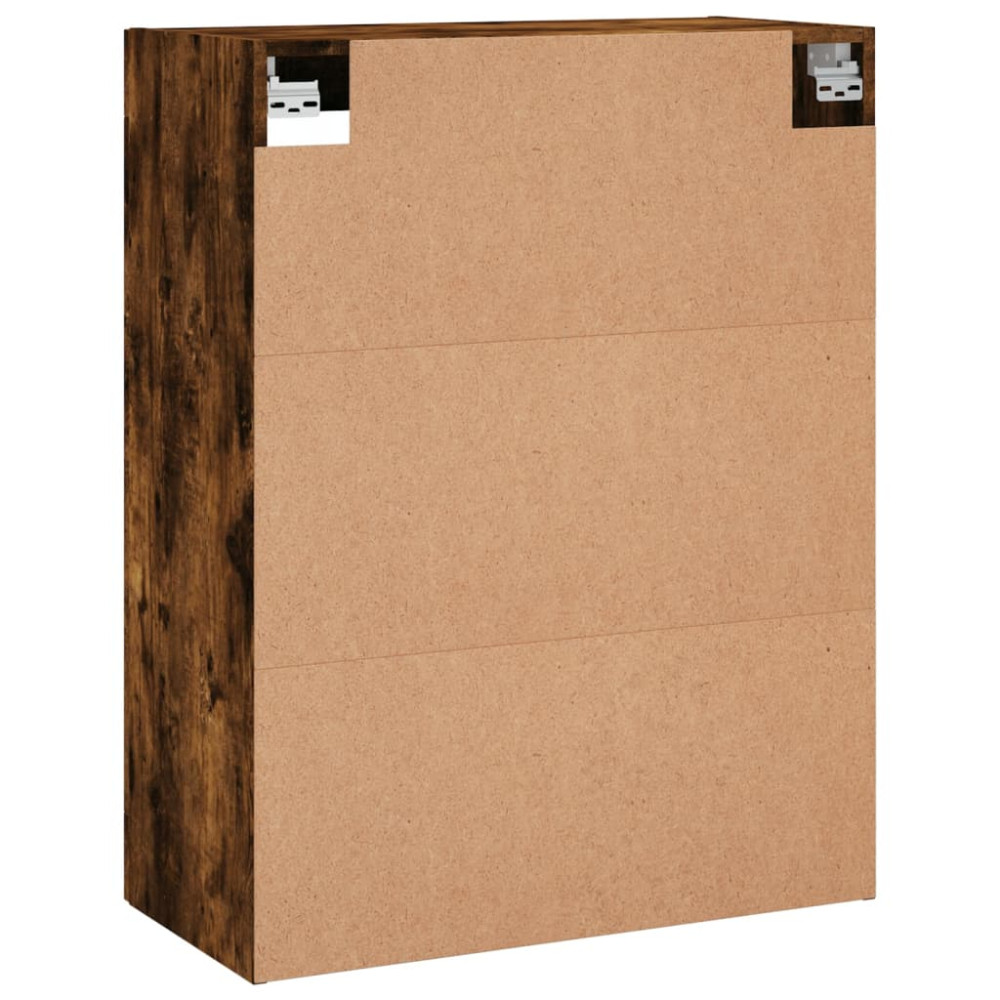 Produktbild för Väggskåp rökfärgad ek 69,5x34x90 cm konstruerat trä