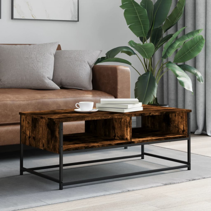 Produktbild för Soffbord rökfärgad ek 100x51x40 cm konstruerat trä