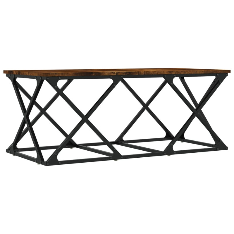 Produktbild för Soffbord rökfärgad ek 100x49x40 cm konstruerat trä
