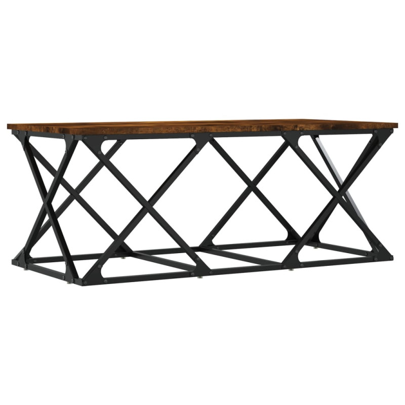 Produktbild för Soffbord rökfärgad ek 100x49x40 cm konstruerat trä