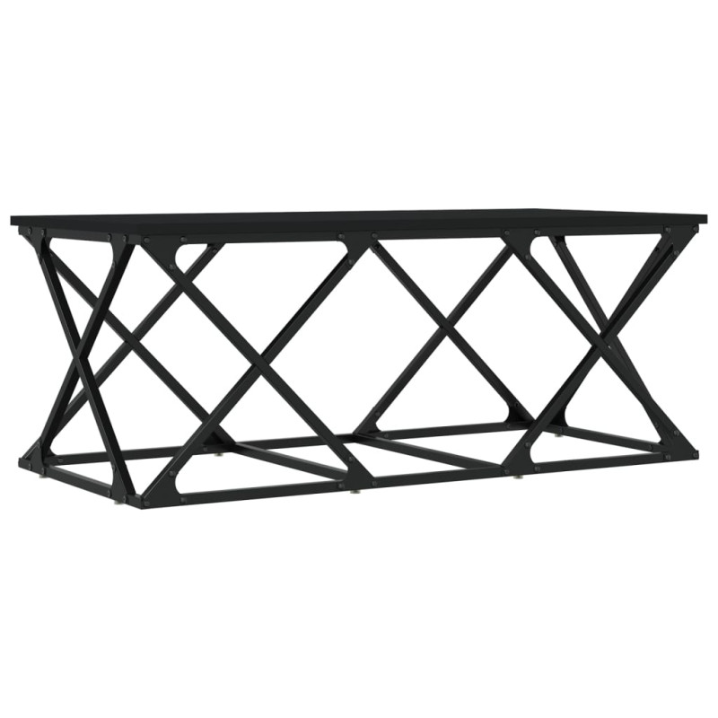 Produktbild för Soffbord svart 100x49x40 cm konstruerat trä
