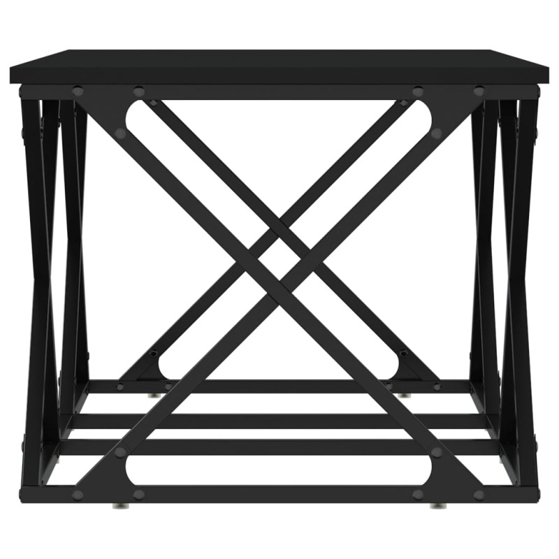 Produktbild för Soffbord svart 100x49x40 cm konstruerat trä