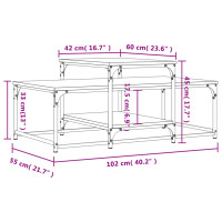 Miniatyr av produktbild för Soffbord sonoma-ek 102x60x45 cm konstruerat trä