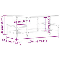Miniatyr av produktbild för Soffbord sonoma-ek 100x50,5x40 cm konstruerat trä