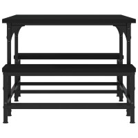 Produktbild för Soffbord svart 100x50,5x40 cm konstruerat trä